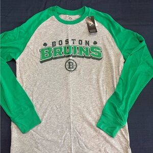NHL Boston Bruins Green and Gray Long Sleeve Shirt